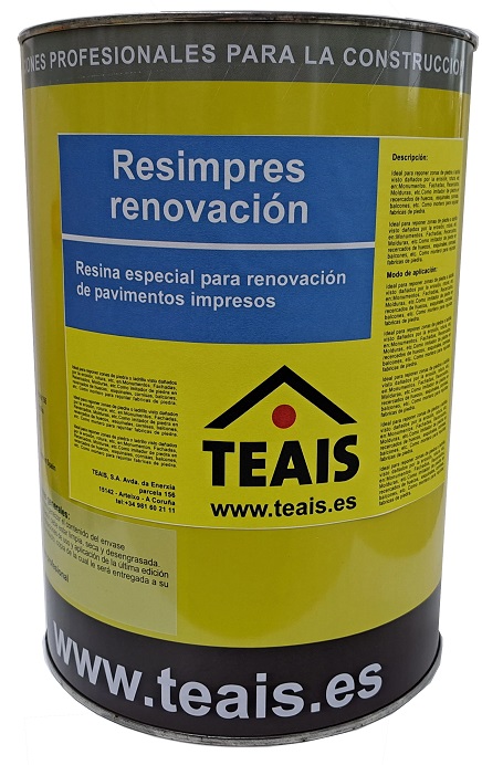 RESIMPRES RENOVACION, Resina especial para rehabilitación de pavimentos impresos